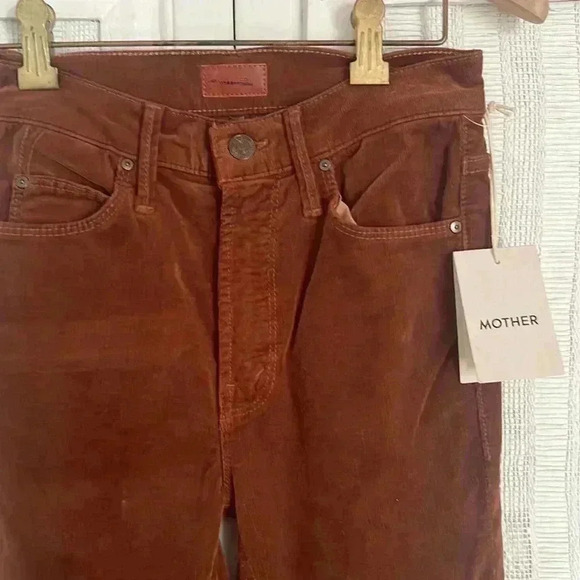 MOTHER The Mid Rise Dazzler Ankle Straight Leg in Hopscotch Cord Brown sz 23 new - Picture 7 of 9